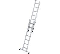 Escalera extensible de peldaños planos, 2 tramos MUNK, con traviesa nivello®