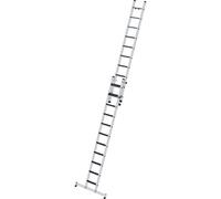Escalera extensible de peldaños planos, 2 tramos MUNK, traviesa nivello® y recubrimiento para peldaños clip-step
