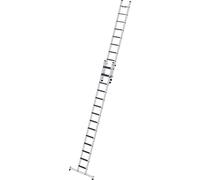 Escalera extensible de peldaños planos, 2 tramos MUNK, traviesa nivello® y recubrimiento para peldaños clip-step