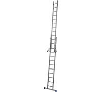 Escalera extensible profesional STABILO + S KRAUSE, combinación de peldaños planos y estrechos