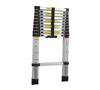 Escalera extensible telescópica de aluminio, ajustable, 8 m, 7 m, 6,2 m, 5 m, 4 m, 3,8 m, 2,6 m, para uso doméstico, caravana, ático, ligera, capacidad de carga de 150 kg, diseño que ahorra espacio
