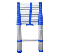 Escalera extensible telescópica de aluminio ajustable de 5,4 m, para techos de 8 m, 7 m, 6 m, 5 m, 4 m, 3 m, 2 m, escalones extra anchos, capacidad de carga de 150 kg.
