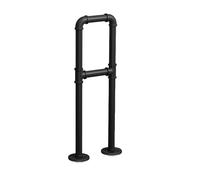 Escalera industrial de hierro forjado il - Barandilla antideslizante con acabado mate para escalones de interior/exterior, loft, pasillo, soporte de metal de seguridad para porche y escaleras de