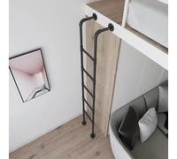 Escalera Industrial de Metal Negro | Escalera de Salida de sótano y Loft de Alta Resistencia montada en la Pared de 4ft 5ft 6ft 7ft 8ft 9ft para literas, dormitorios, vehículos(260cm/102in)