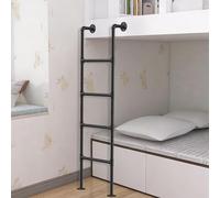 Escalera Industrial de Metal Negro para litera, 4ft 5ft 6ft 7ft 8ft 9ft Escalera Recta montada en la Pared para ático, Dormitorio, Biblioteca, RV, tamaño Personalizable(115cm/45in)