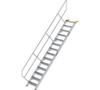 Escalera industrial MUNK, peldaños de aluminio, anchura de peldaños 600 mm