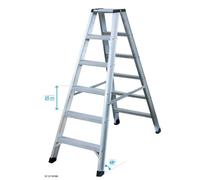 Escalera KTL triple con base Industrial peldaño ancho - Tamaño: 11 x 3 peldaños