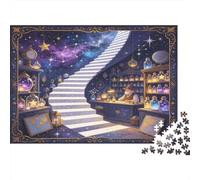 Escalera Mágica Estrellada Puzzle de 1000 Piezas Cartón para Adultos Laboratorio de Pociones Noche Fantasía Decoración Relajante Regalo Familia 70x50cm/1000pcs