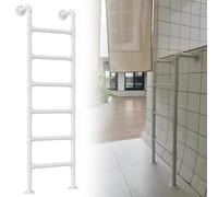 Escalera metálica Antideslizante Blanca de Hierro Forjado para Cama Alta Doble, 100-300 cm, Escalera de Emergencia para Subir a la Pared, para Camas Altas, terrazas, caravanas y Apartamentos