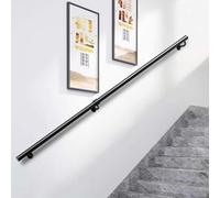 Escalera montada en la pared | Barras de soporte de hierro forjado de 1 a 9 pies | Barra de agarre para interiores y exteriores para escalones | Balaustre de tubería galvanizado negro