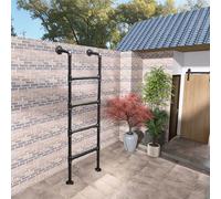 Escalera montada en la Pared para Pozo de Ventana de Salida del sótano 100cm 150cm 180cm 260cm 270cm 300cm Escalera para literas de Tubo de Hierro Redondo Negro, fácil instalación(170cm/67in)