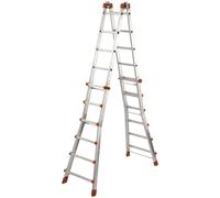 Escalera multiposición aluminio 24 peldaños gierre altura máxima de trabajo 6.75 m