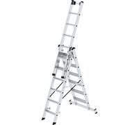 Escalera multiusos de peldaños planos MUNK, 3 piezas, con traviesa