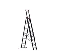 Escalera multiusos, revestida de aluminio Altrex, de 3 tramos, en negro