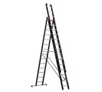 Escalera multiusos, revestida de aluminio Altrex, de 3 tramos, en negro