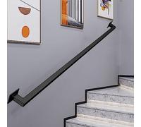 Escalera negra il 1/1.5/2/3 m interior exterior villa loft seguridad montado en la pared barra de soporte antideslizante para escalera pasillo agarre seguro (tamaño: 210 cm)