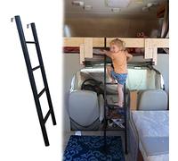 Escalera negra para litera para casa rodante y hogar, 4/5 escalones, ahorro de espacio, escalera de seguridad para cama individual, ideal para autocaravanas y autocaravanas (tamaño: 130 cm/50)