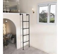 Escalera Negra para literas, Ideal para Escapar de pozos de Ventana; Escalera Recta de 4ft 5ft 6ft 7ft 8ft 9ft con Accesorios de Montaje, para Espacios Interiores Estrechos(300cm/118in)