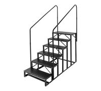 Escalera para autocaravana con 2 pasamanos, peldaño para mascotas, escalera de pie, antideslizante, escalera para caravanas (6 peldaños)