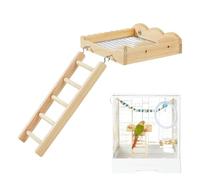 Escalera para Jaula de Aves | Juguete de Madera con Escalera trepadora | Gimnasio de Actividad para Pájaros - para Periquito, NINFA, Agapornis, Canario, Jilguero, Gerbo, Chinchilla, Hámster