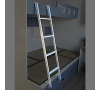 Escalera para litera, Ajustable, Colgante, para Caravana, de Metal con Ganchos, Antideslizante, Plateada, para dormitorios, lofts y Apartamentos (tamaño: 130 cm/51")