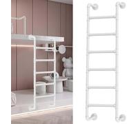 Escalera para litera Blanca de Hierro Forjado de 100-300 cm, Ideal para lofts, sótanos, Ventanas, sótanos, dormitorios, bibliotecas, literas, terrazas y autocaravanas (195 cm/77 p