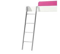 Escalera para litera con 4 Ganchos, Color Plateado, para Dormitorio, Caravana, Autocaravana, 116 cm, 130 cm, 140 cm y 150 cm de Altura, Ideal para Adolescentes (tamaño: 116 cm/46")