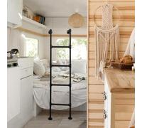 Escalera para litera, de 4 a 8 pies, escalera de seguridad para lofts y áticos, diseño de tubo de hierro metálico para ventanas y sótanos