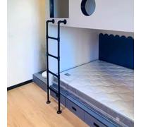 Escalera para litera Superior de 7,6,5,4 y 3 pies con peldaños Acolchados y herrajes de Montaje, Escalera de ático de Hierro Forjado Resistente para Garaje (Color: Negro, tamaño: 88 Pulgadas
