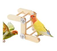 Escalera para pájaros - 25 cm de madera de pista de periquito, parque infantil ajustable para masticar | Accesorio de juego para hamaca para Conure Fink loro interior exterior patio ventana balcón