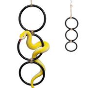 Escalera para pájaros con 3 anillos colgantes, accesorio de escalada, columpio para pájaros, soporte seguro y divertido, juguetes para mascotas, serpientes, lagartos, loros y más, columpio de 17
