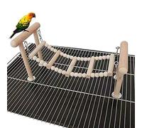 Escalera para pájaros, juguete de escalada para loros, puente oscilante, juego de troncos naturales para guacamayo, gris africano, fomenta el movimiento equilibrado y coordinado, desarrolla la