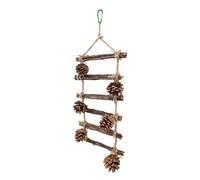 Escalera para pájaros, piña natural, soporte para loros, escalera, rascador, jaula de juguete, rama de juguete