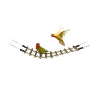 Escalera para periquitos, puente oscilante de madera con ganchos, juguetes para pájaros trepadores, para cacatúa, hámster, hurón, tortolito, guacamayos, pinzas, deslizador de azúcar