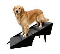 Escalera Para Perro - Franela Hierro 24.40x14.56x12.59in Peldaños Mascotas Plegables Resistentes | Rampa Estable Antideslizante | Apoyo Movilidad Cama Sofá Con Perritos Gatos Protección De Articulacio