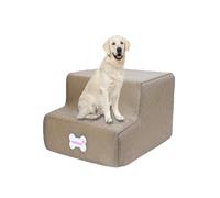 Escalera para perros de 2 escalones para cama alta y sofá, 20 cm de alto para perros, escalera para mascotas más ancha para perros pequeños, viejos y grandes, gatos, escalera para perros estable