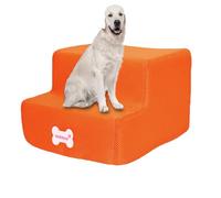 Escalera para perros de 2 niveles para cama alta y sofá, 20 cm de alto para perros, escalera para mascotas más ancha para perros pequeños, viejos y grandes, gatos, escalera para perros estable