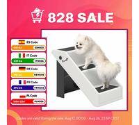 Escalera para Perros Plegable de 3 Peldaños para Mascotas Mayores para Cama Sofá 53x30,5x36,5 cm Crema BLANCO