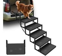 Escalera para perros plegable para perros pequeños, rampa para perros con mayor capacidad de carga, plegable para perros grandes, escalera plegable hasta 80 kg, 6 pasos