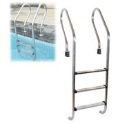 Escalera para piscina, acero inoxidable 304, escalera antideslizante de 2/3/4 peldaños para piscinas enterradas, antideslizante, capacidad de 200 kg, fácil de instalar y subir para piscinas interior