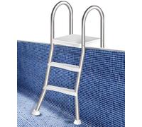 Escalera para Piscina Elevada de 85 cm, Escalera de Piscina con Estructura en Forma de A de 2 Peldaños y Peldaños Antideslizantes, con Una Capacidad de Carga de 250 kg,85cm