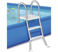 Escalera para Piscina Elevada de 85 cm, Escalera de Piscina de 2 Peldaños de Acero Inoxidable 304, Escalere para Piscina de Exterior de Alta Resistencia Carga 250 kg,85cm