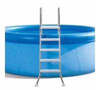 Escalera para Piscina elevada, peldaños de Acceso, diseño de Doble Cara (Entrada y Salida), Estructura de Acero Inoxidable 304, peldaños de ABS Antideslizantes; para Piscinas elevadas