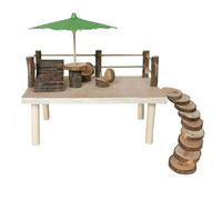 Escalera pequeña para mascotas para jaula de hámster, plataforma de salto, juguete de escalada múltiple para animales pequeños, hámster de madera