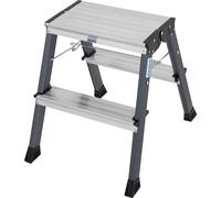 Escalera plegable con acceso por ambos lados TREPPY peldaños de aluminio estriados