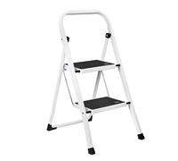 Escalera Plegable de 2 peldaños con Estructura de Acero | Taburete Multifuncional con Superficie Antideslizante y Base Estable | Ligera, portátil y Segura para hogar, Oficina y tareas domésticas