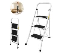 Escalera plegable de 3 escalones, escalera plegable multifuncional para casa, silla alta, taburete para el hogar, escalera antideslizante más ancho del pedal Size