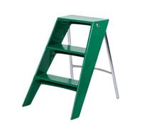 Escalera Plegable de 3 Peldaños de Plástico Diseño Moderno, Pedal Ancho Antideslizante, Capacidad de Carga 125kg, Taburete Multiuso con Almacenamiento para Hogar Oficina(Green)
