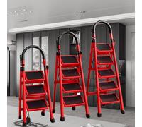 Escalera Plegable de Acero al Carbono, Ligera y fácil Mover, con Cierre Seguro, Ideal for Cocina hogar (1 Unidad)(4 Step)