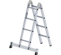Escalera plegable de aluminio MUNK, puede usarse como escalera de mano y de tijera